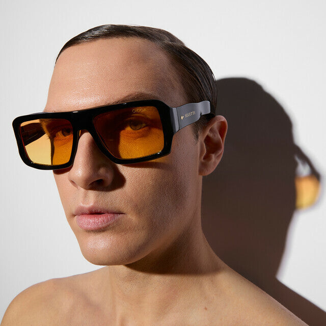 Sunglasses Kansas Black Yellow Lens OKKIA x SELETTI - Okkia