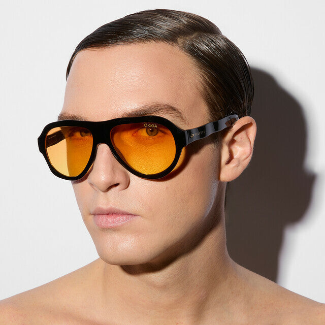 Sunglasses Florida Black Yellow Lens OKKIA x SELETTI - Okkia
