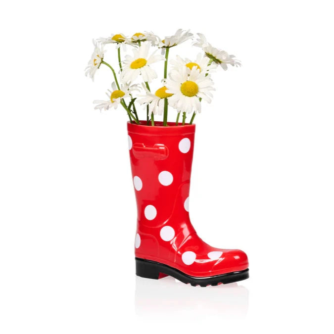 Vase Gummistiefel Rot - Gebissen