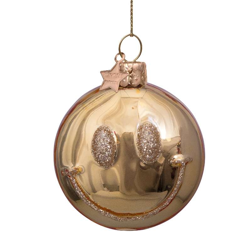 Christmas Ornament Smiley Gold - Vondels