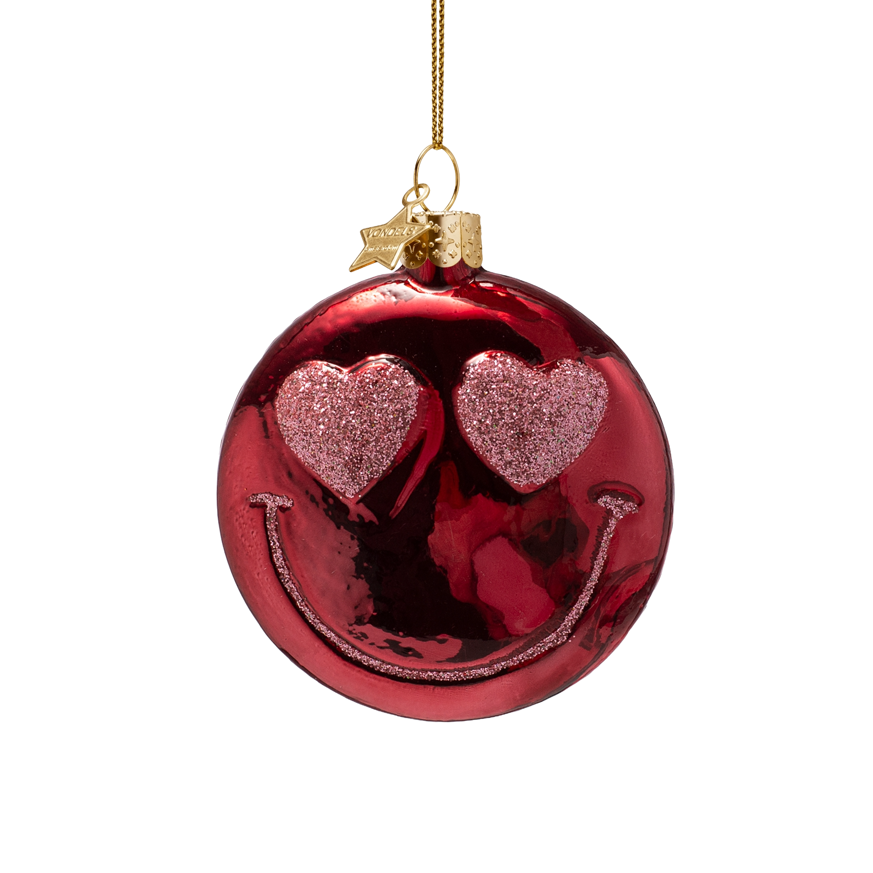 Christmas Ornament Smiley Heart Eyes - Vondels