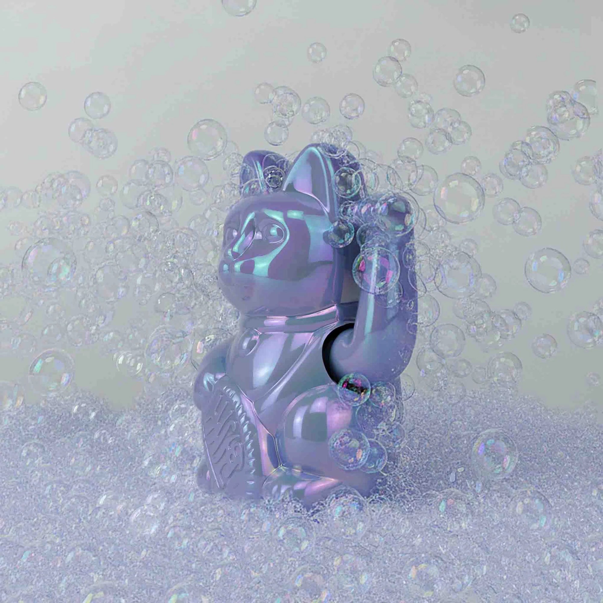 Lucky Cat Mini Shiny Bubble Blue - Donkey
