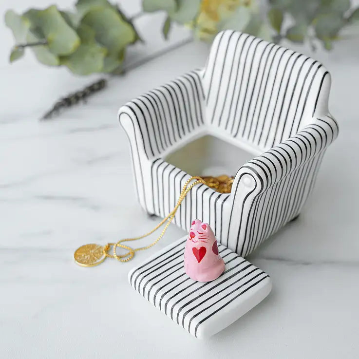 Sieradendoosje Kat Stoel Gestreept - Helio Ferreti