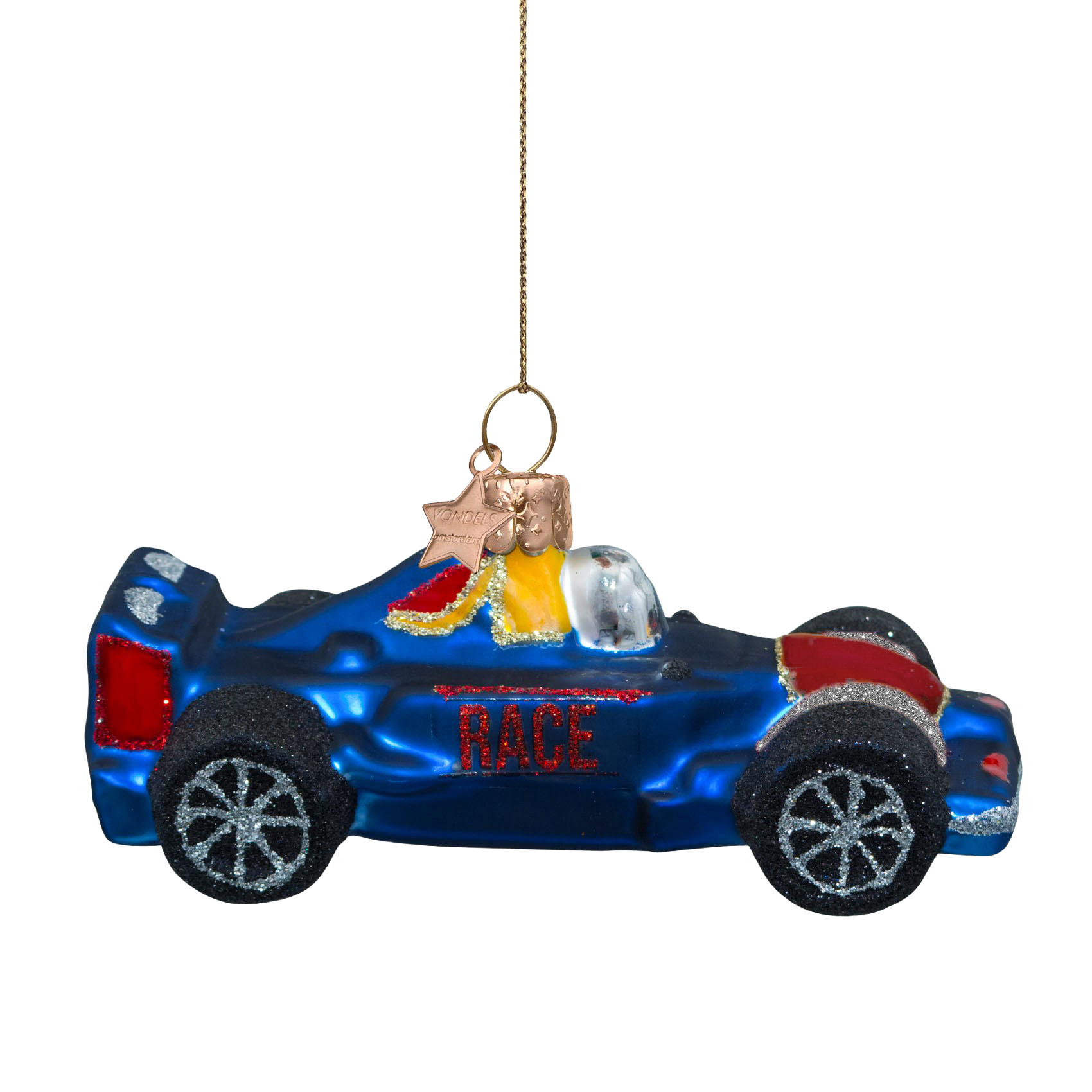 Christmas Ornament Racing Car Blue - Vondels