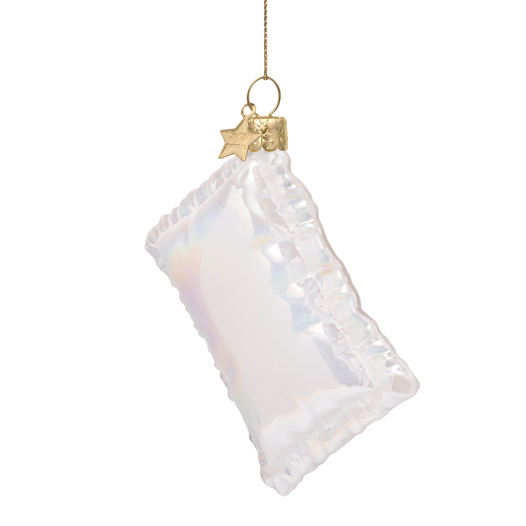 Kerst Ornament Kussen Wit - Vondels