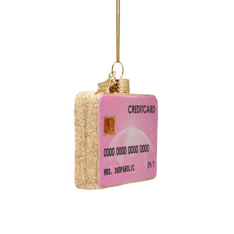 Kerst Ornament Roze Creditcard – Vondels