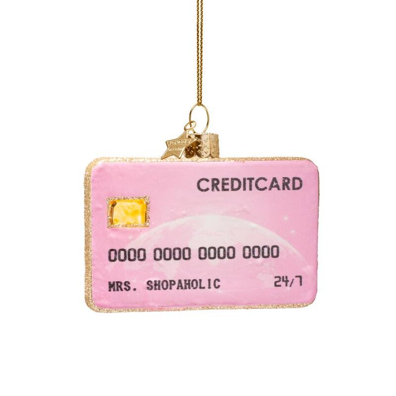 Kerst Ornament Roze Creditcard – Vondels