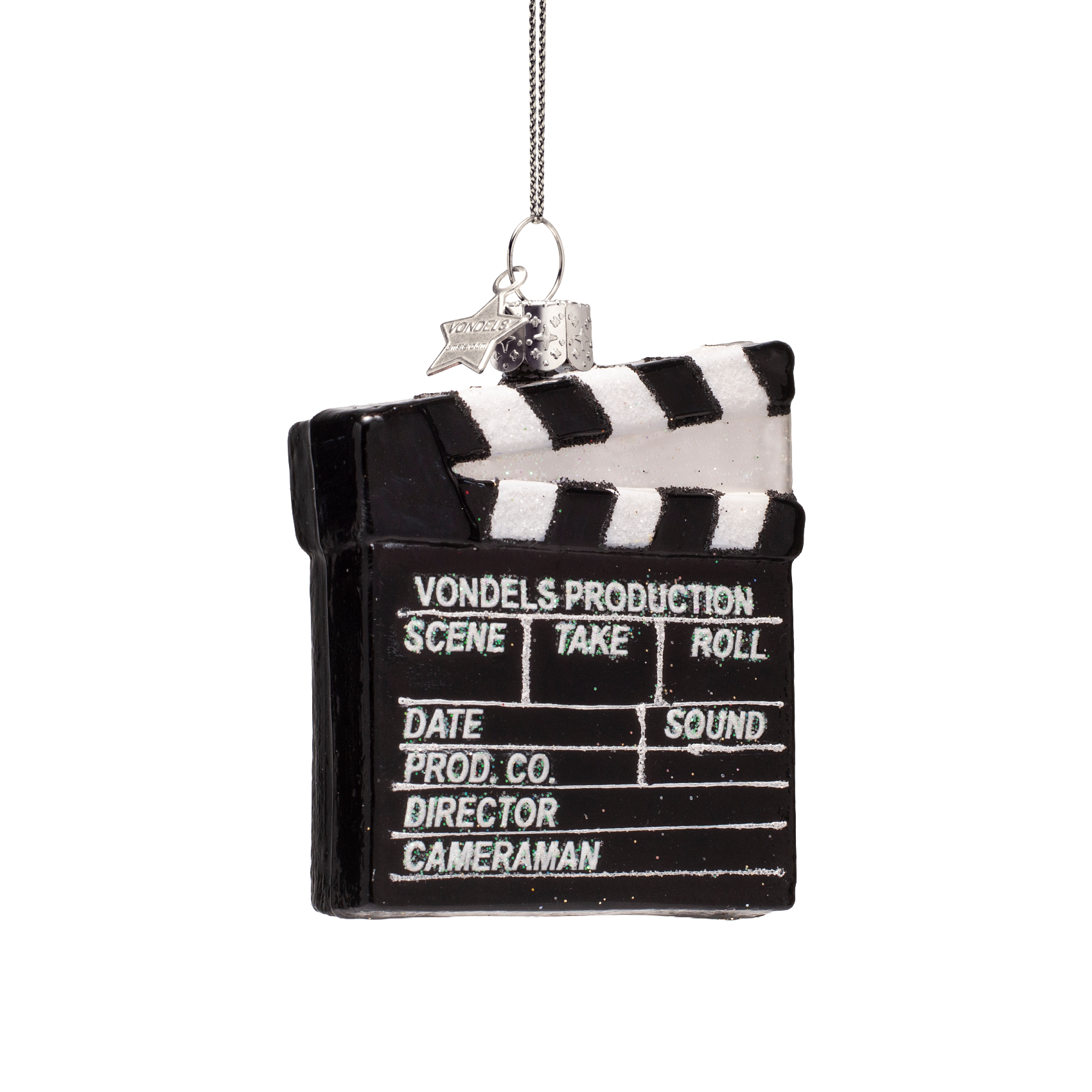 Kerst Ornament Clapperboard Zwart - Vondels