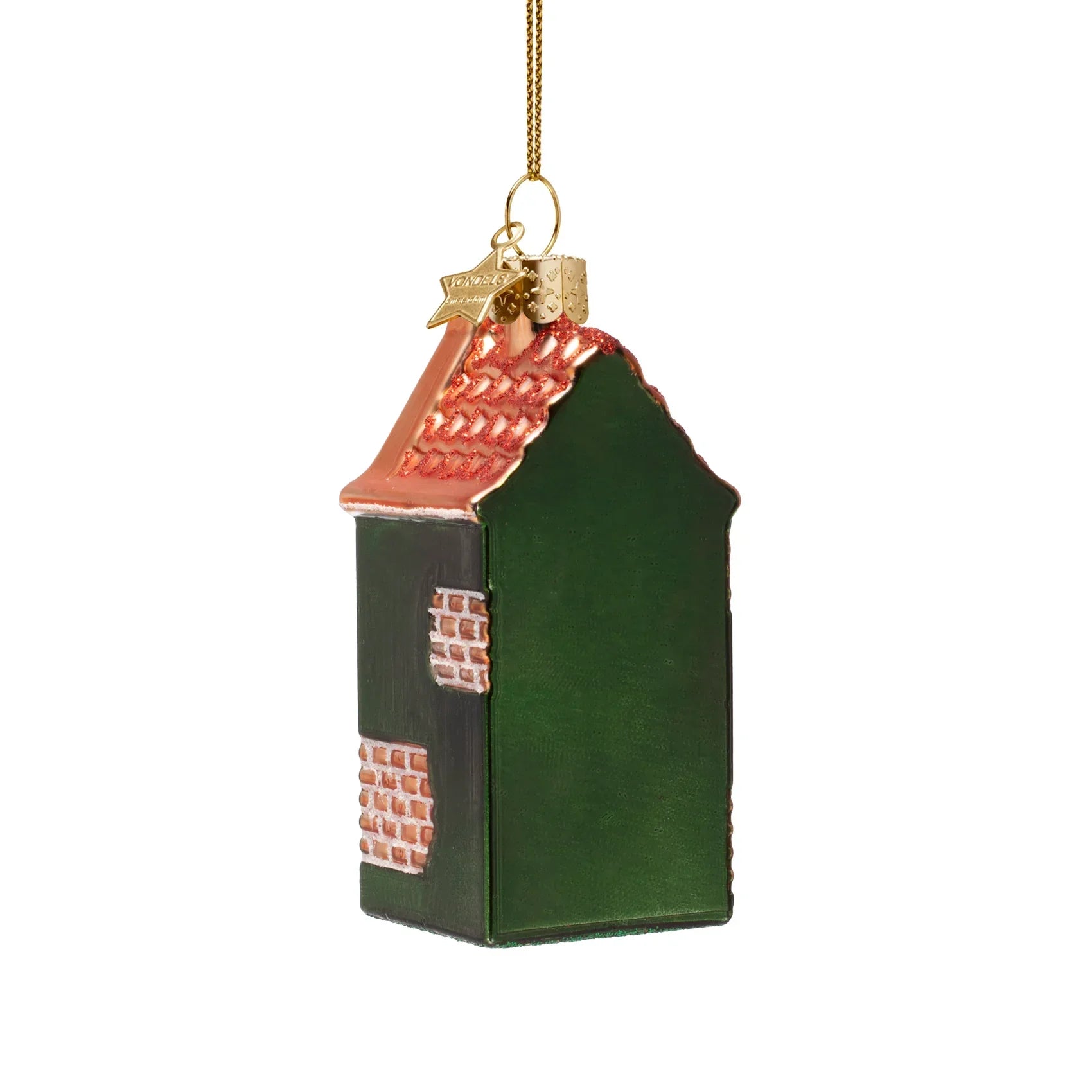 Kerst Ornament Grachtenpand Groen - Vondels