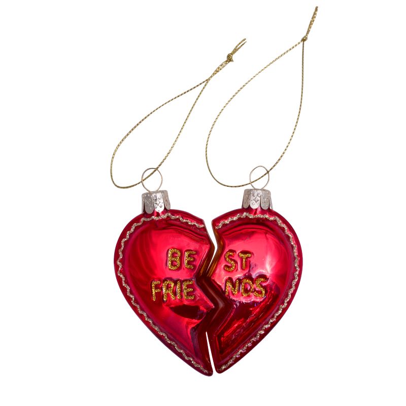 Kerst Ornament Set Best Friends Hart – Vondels