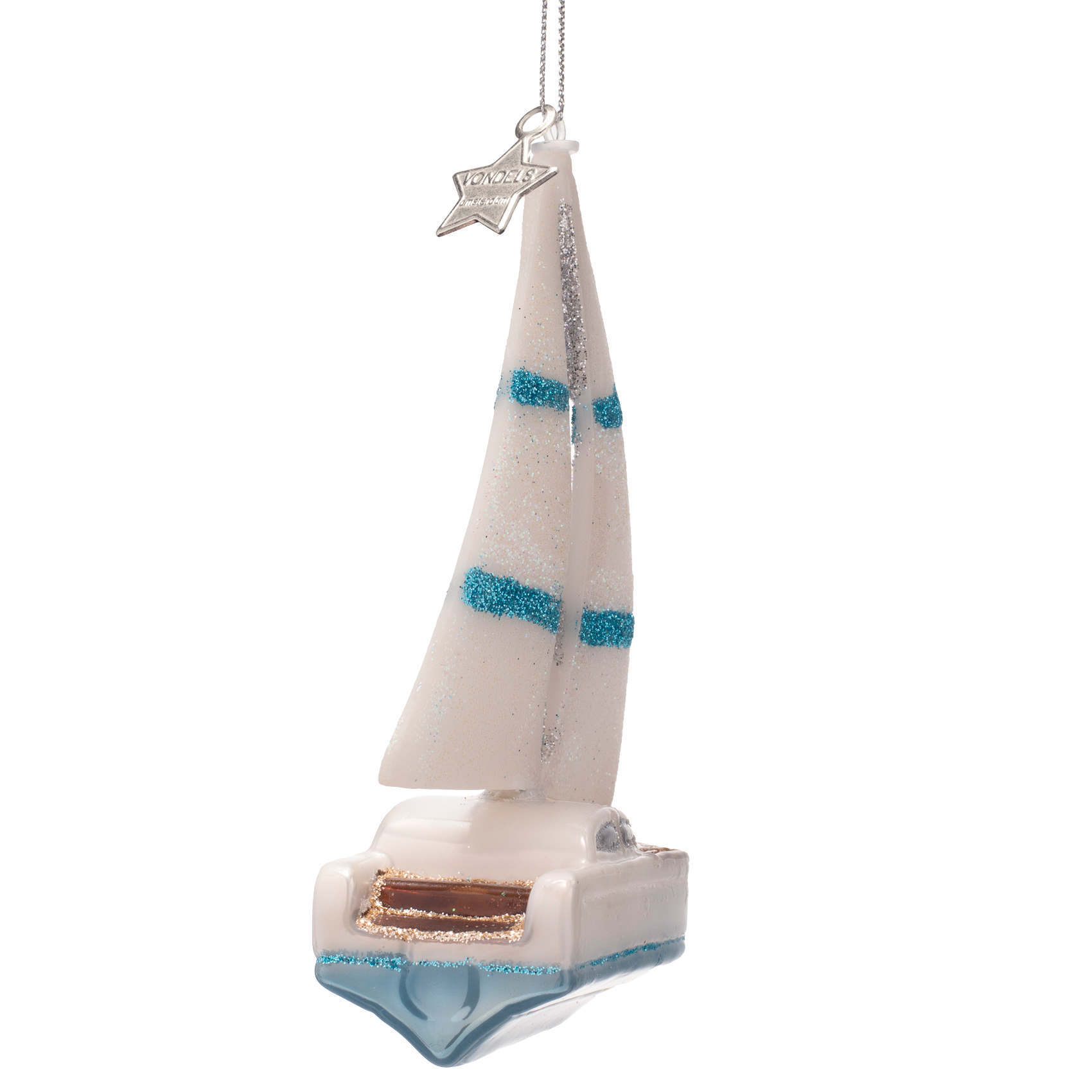 Christmas Ornament Sailboat White - Vondels