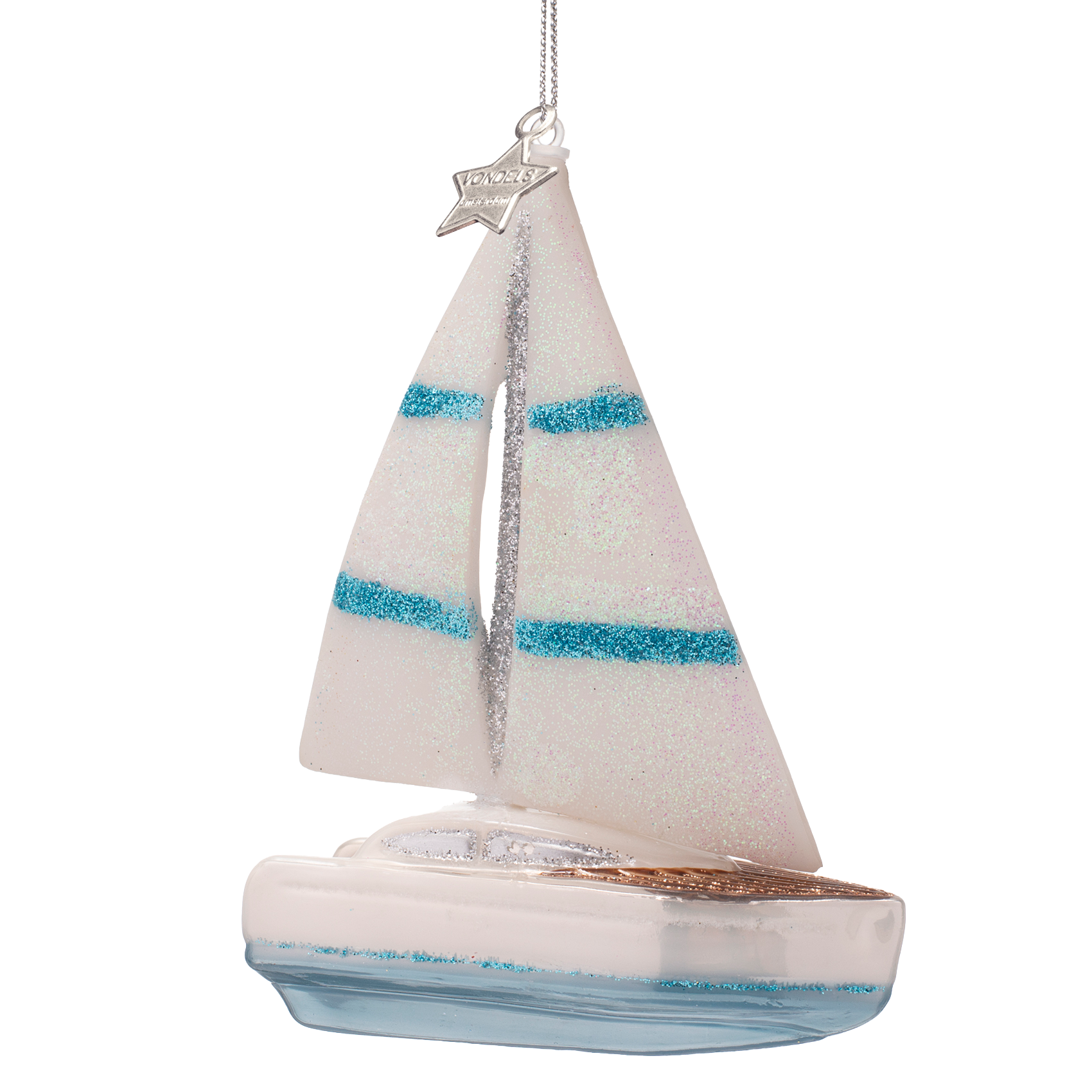 Christmas Ornament Sailboat White - Vondels