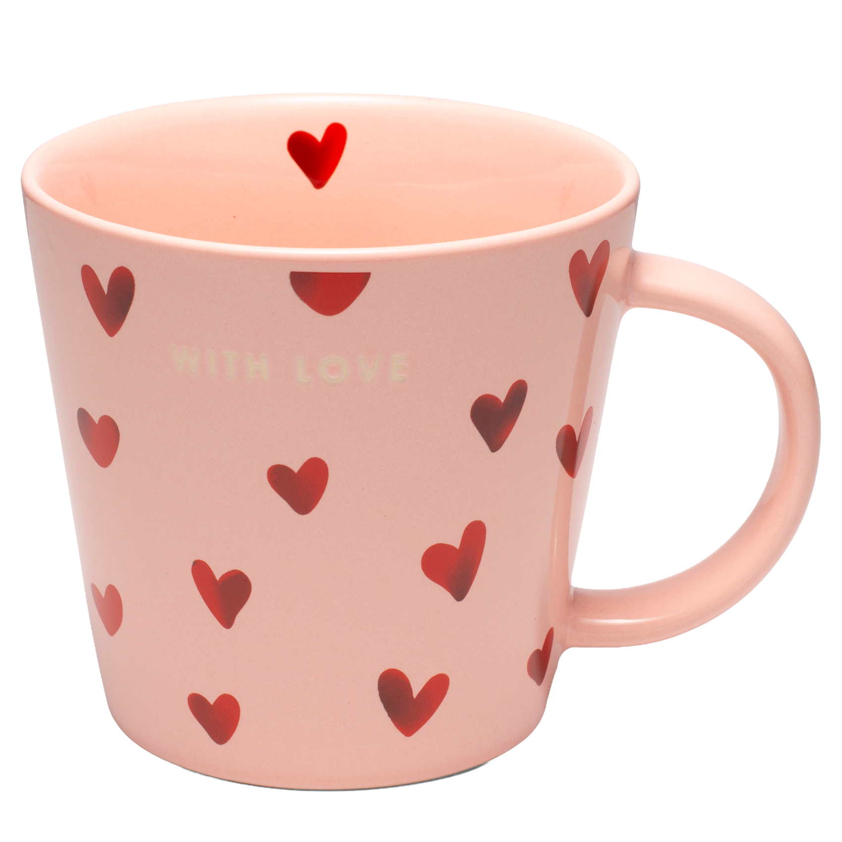 Mok XL Cup Pink Hearts With Love – Vondels