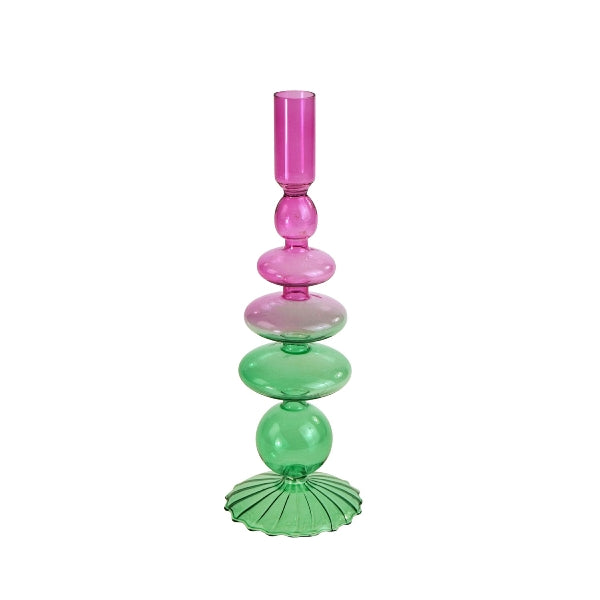 Candlestick Glass Purple Green - Werner Voß 