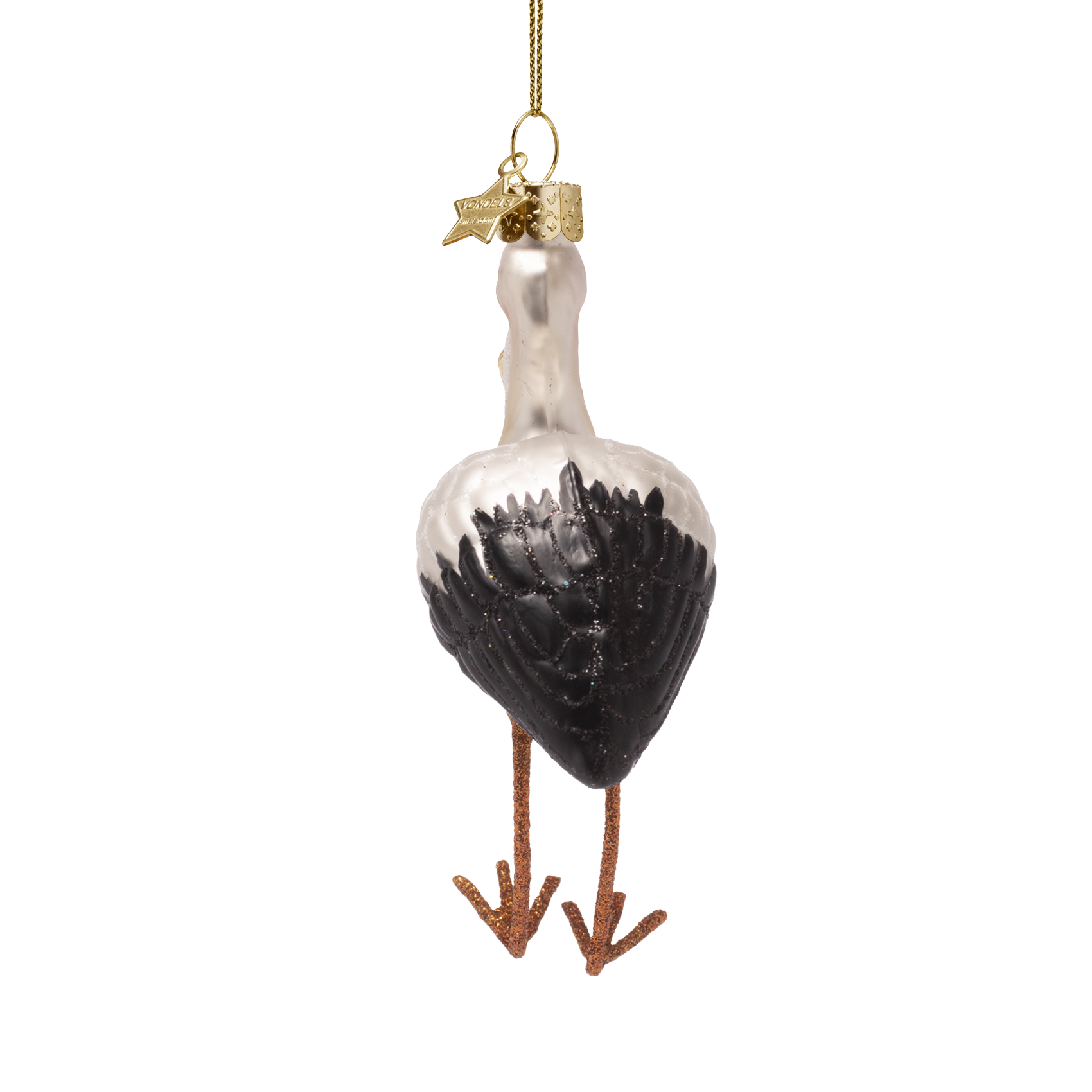 Christmas Ornament Stork with Baby Gold - Vondels