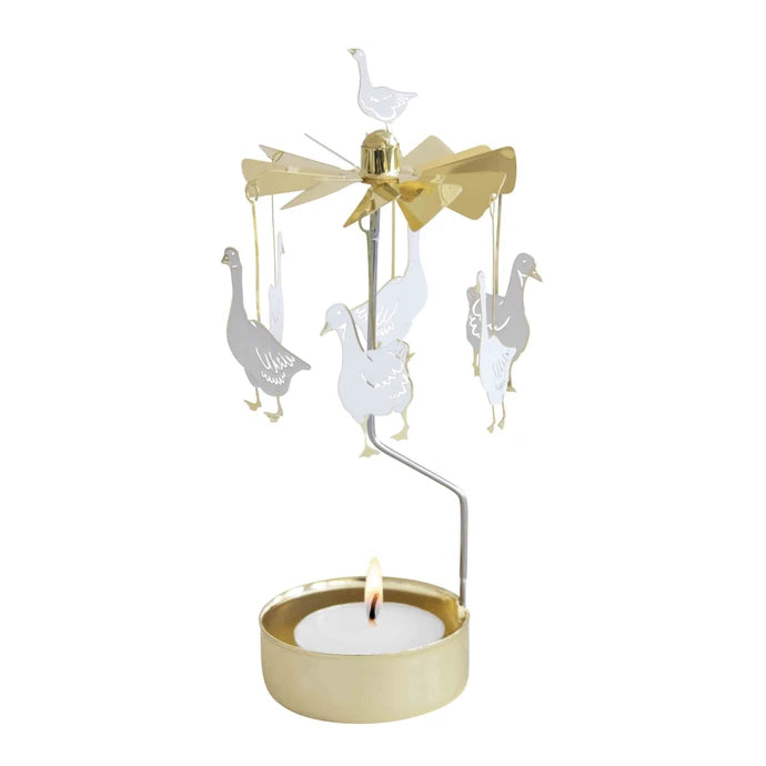 Waxinelichthouder Carrousel Ganzen Wit - Pluto