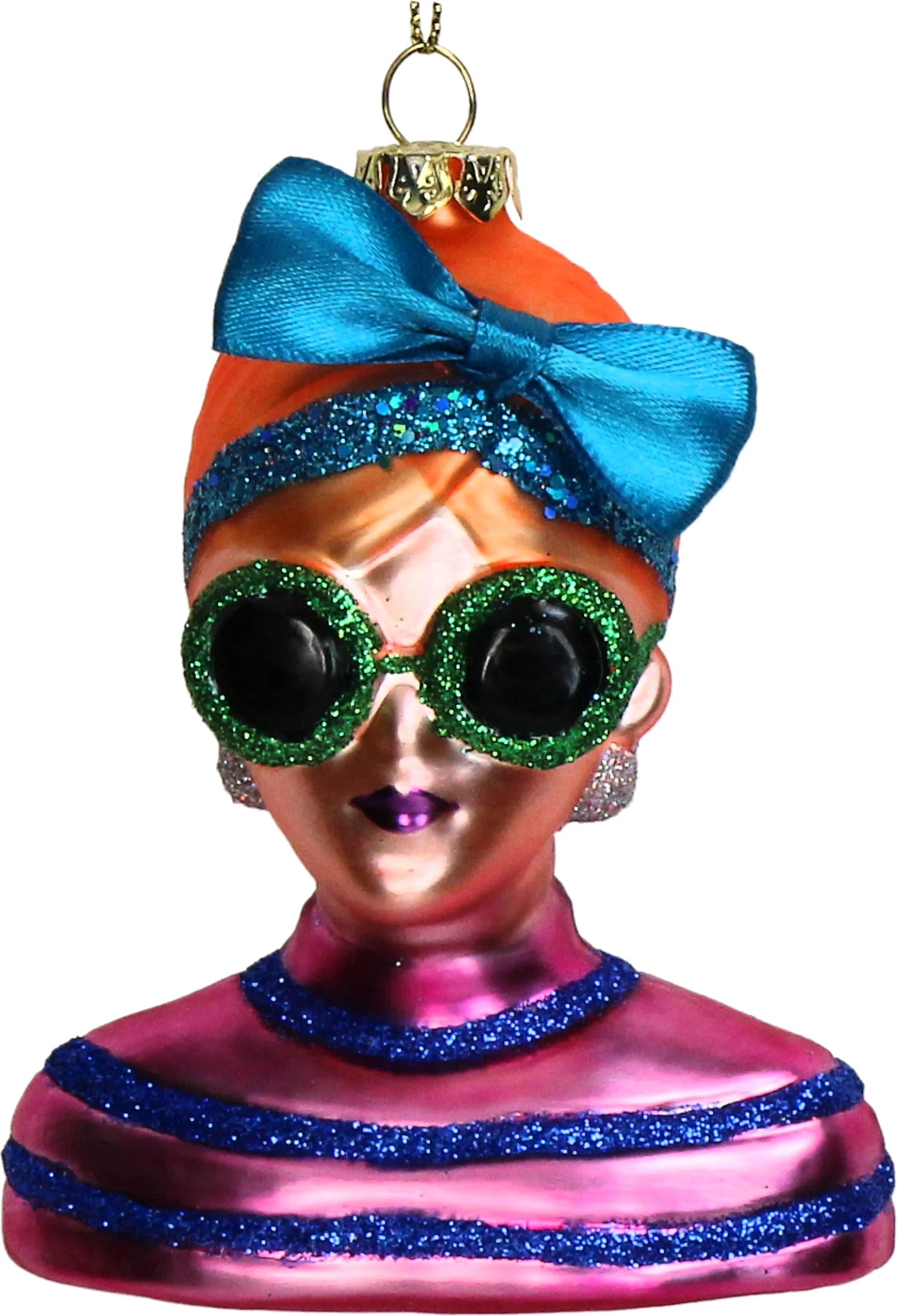 Kerst Ornament Lady Fashion Groene Bril – Kersten
