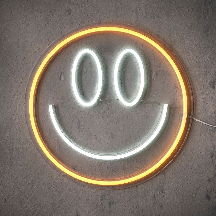 Wall lamp Neon Smiley Yellow White