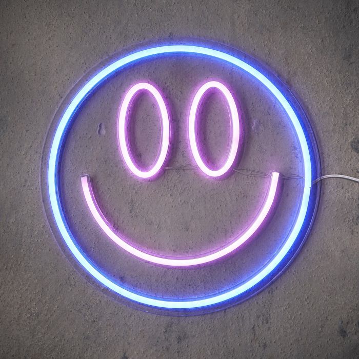 Wall lamp Neon Smiley Blue Pink