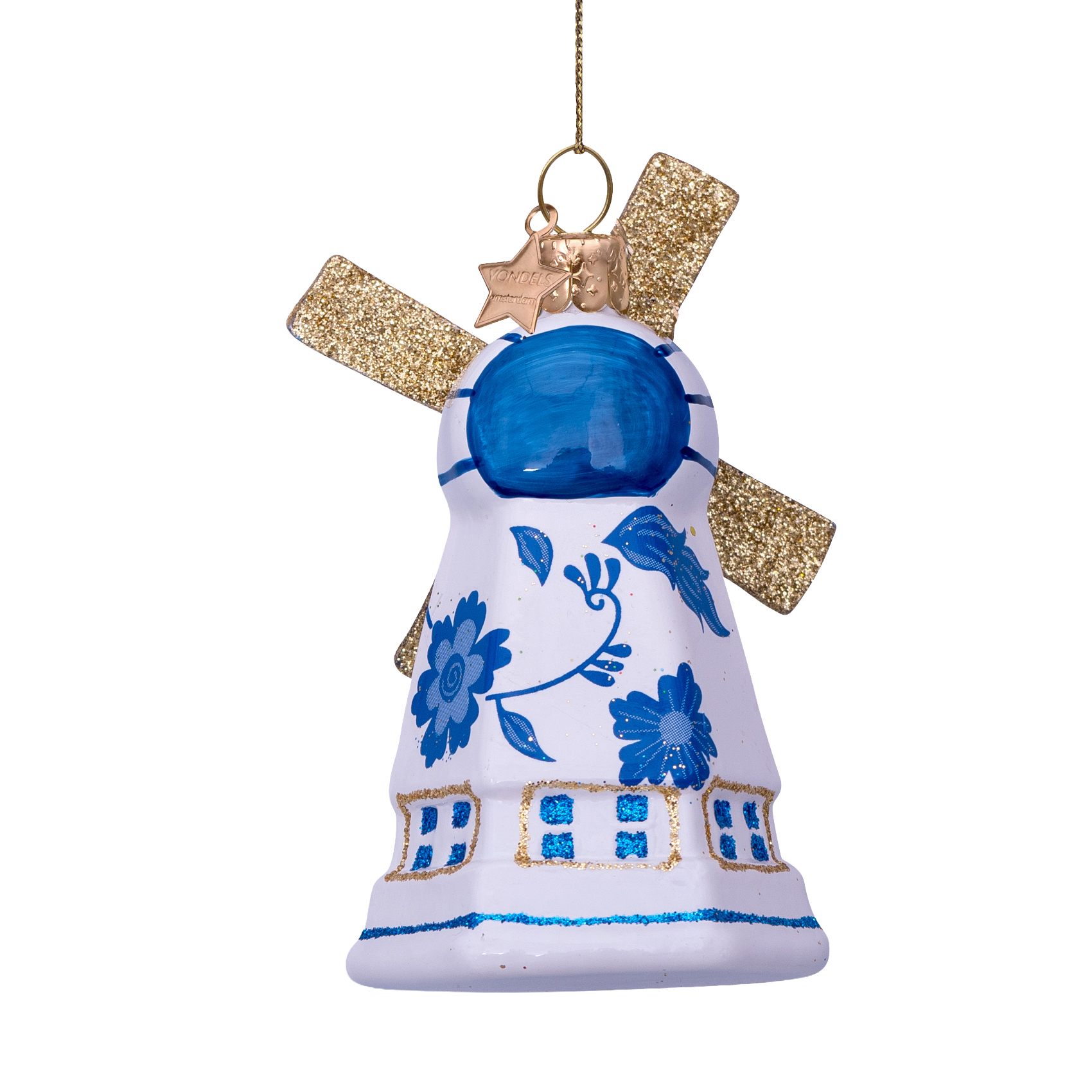 Christmas Ornament Delft Blue Windmill - Vondels