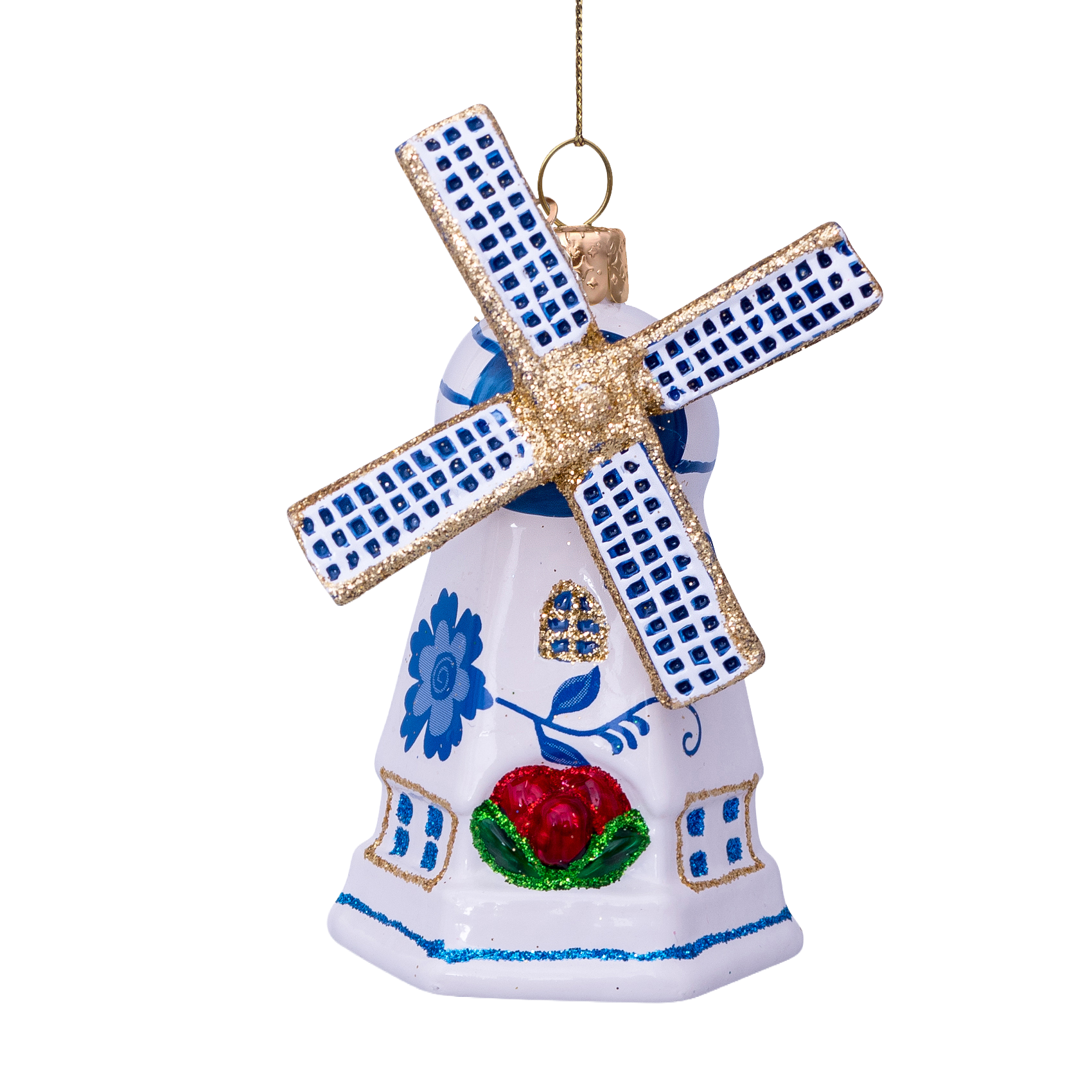 Christmas Ornament Delft Blue Windmill - Vondels