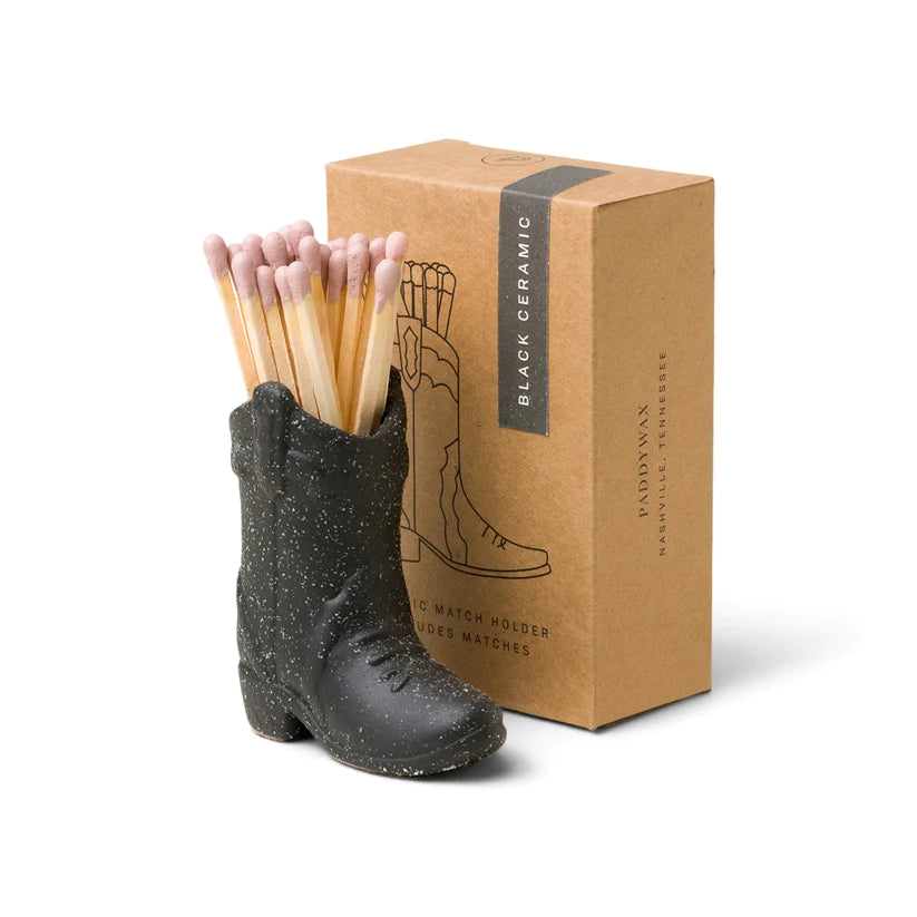 Match holder Cowboy Boot Black - Paddywax