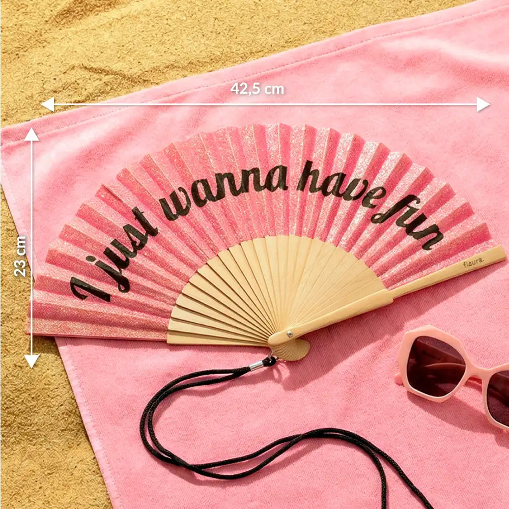 Waaier I Just Wanna Have Fun Glitter Pink - Fisura