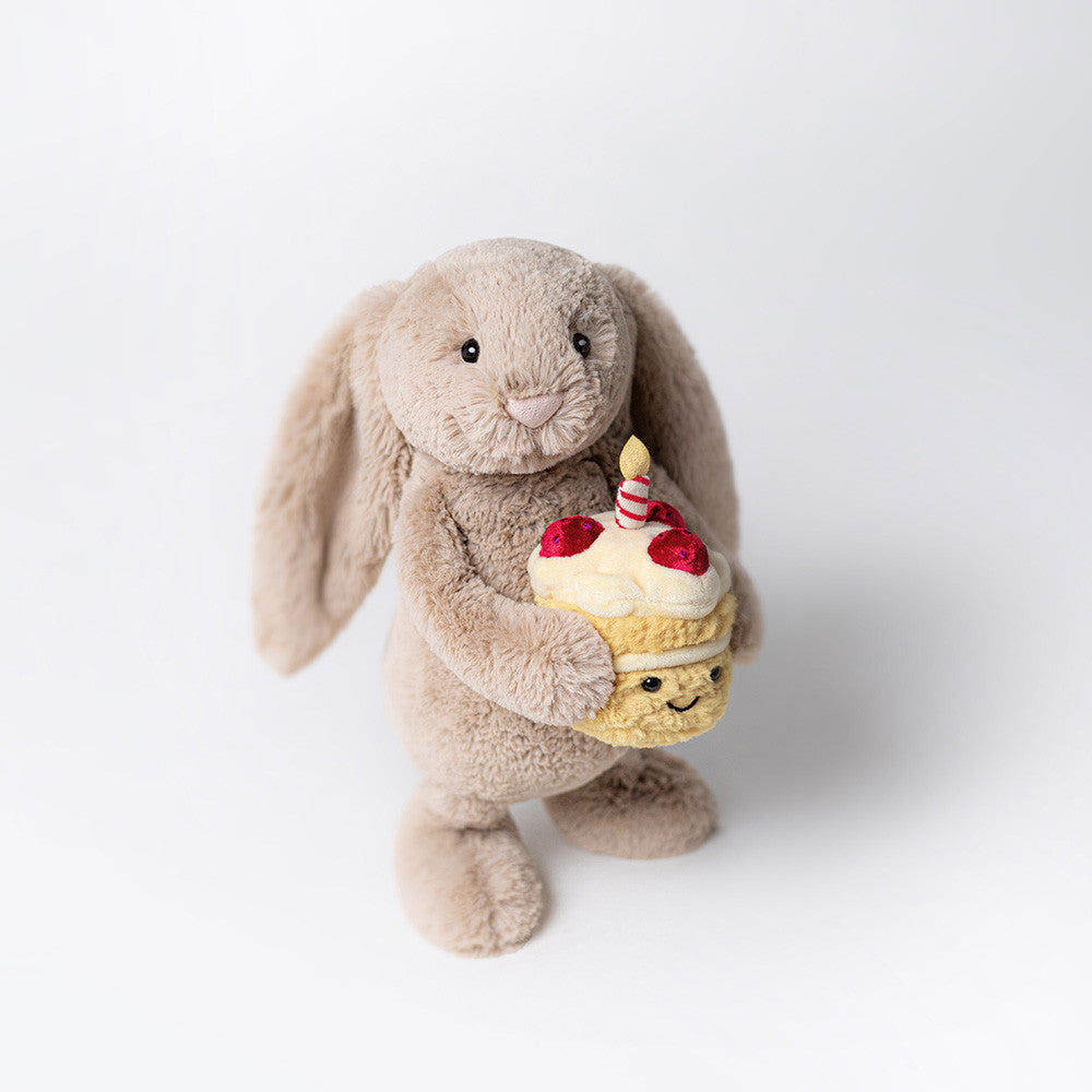 Knuffel Bashful Bunny Beige Birthday - Jellycat