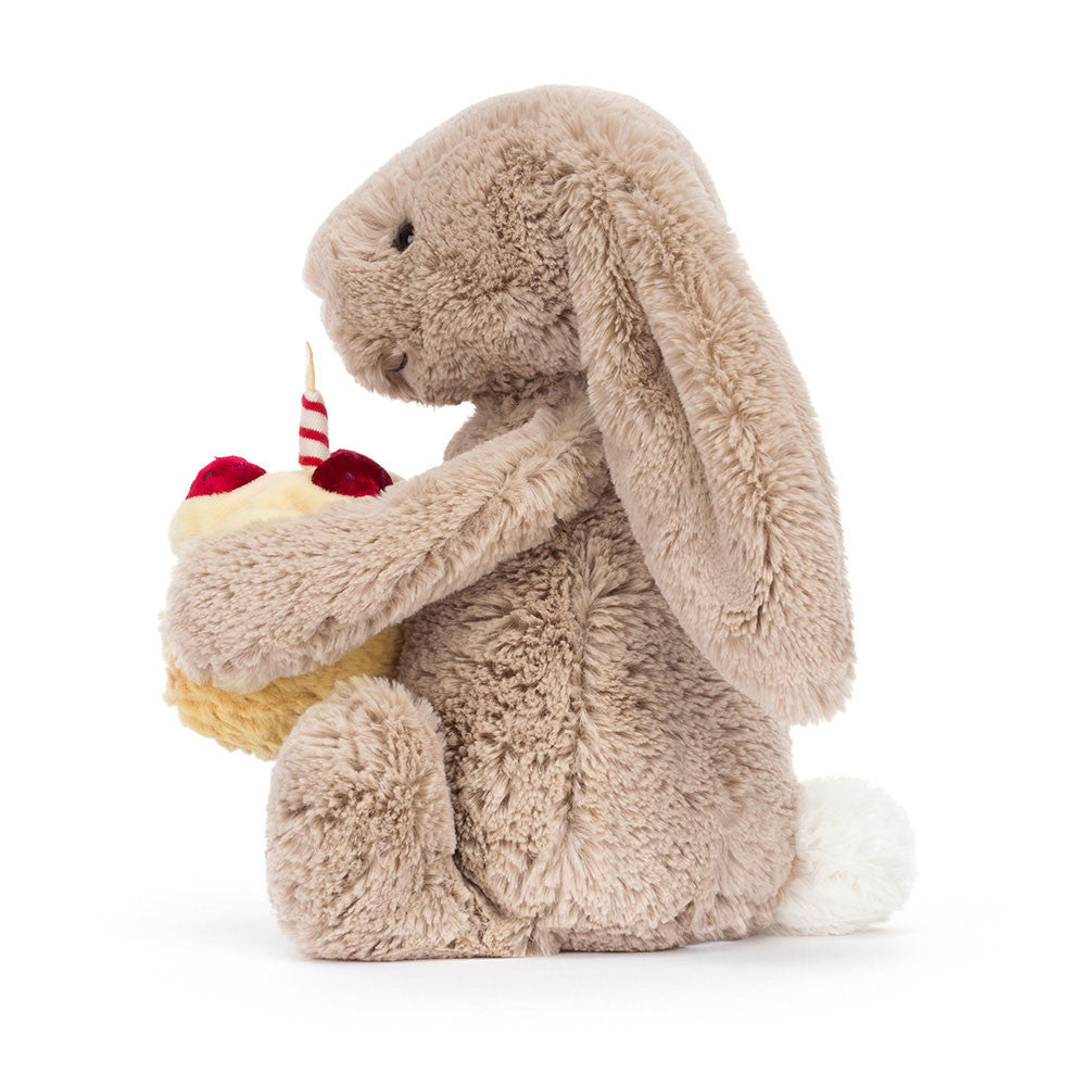 Knuffel Bashful Bunny Beige Birthday - Jellycat