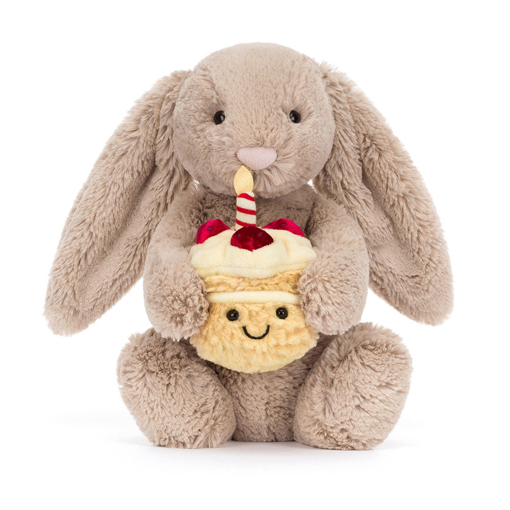 Knuffel Bashful Bunny Beige Birthday - Jellycat