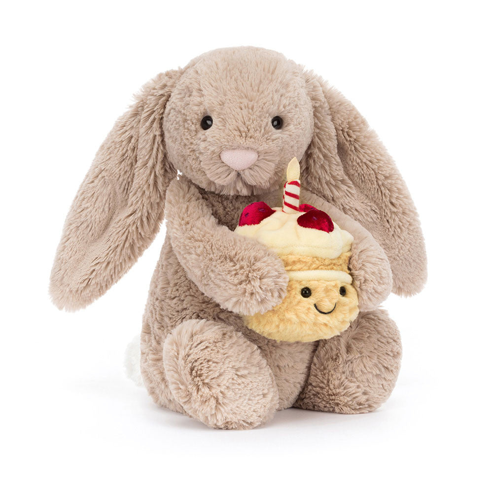 Knuffel Bashful Bunny Beige Birthday - Jellycat