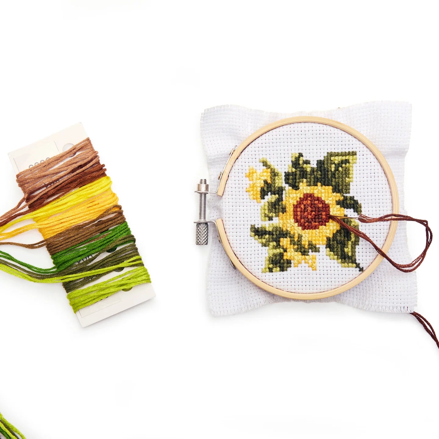 Mini Embroidery Kit Cross Stitch Zonnebloem - Kikkerland