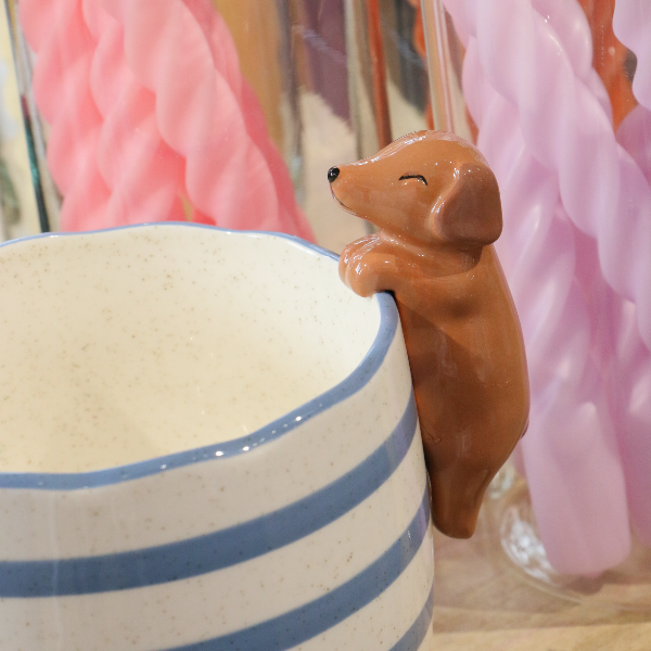 Plant Pot Peeking Dachshund - Sass &amp; Belle