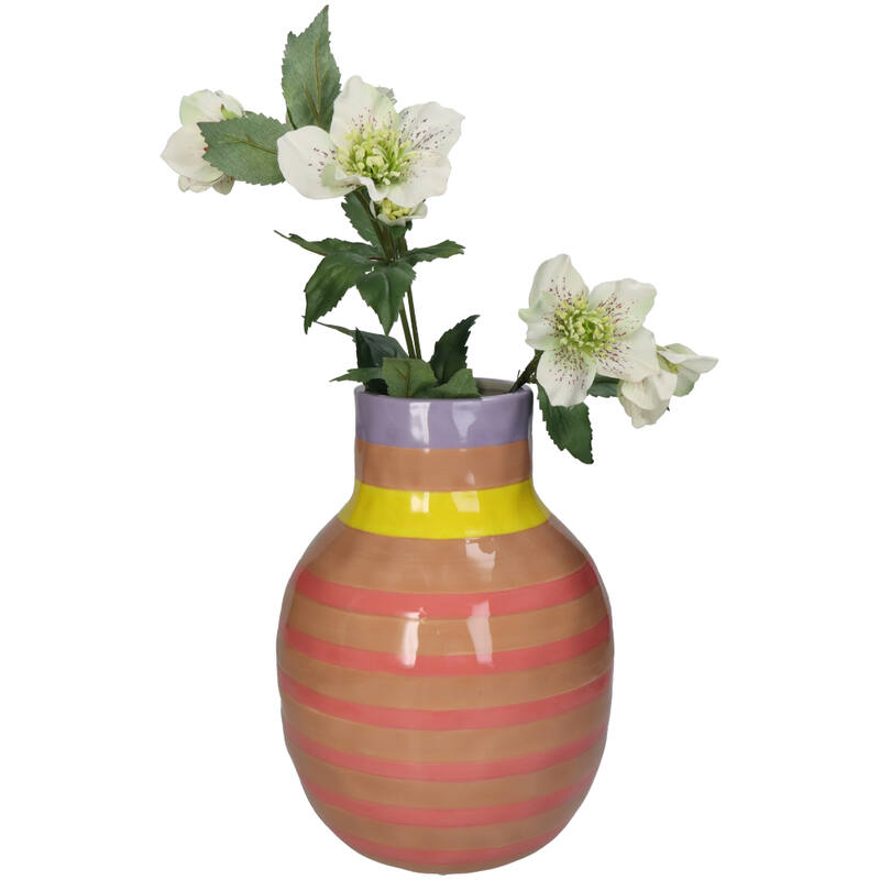 Vase Stripe Pink Yellow Lilac - Kersten 