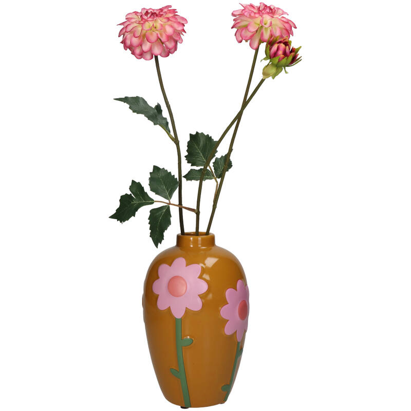Vase Flowers Mustard Pink - Kersten 