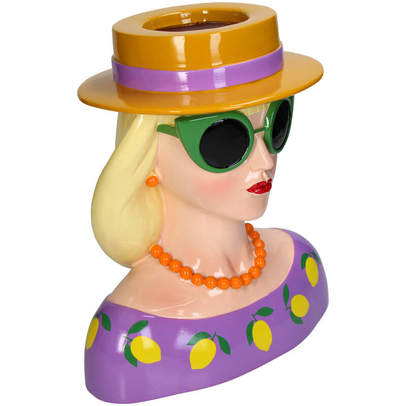 Vaas Lady Orange Hat Green Glasses - Kersten