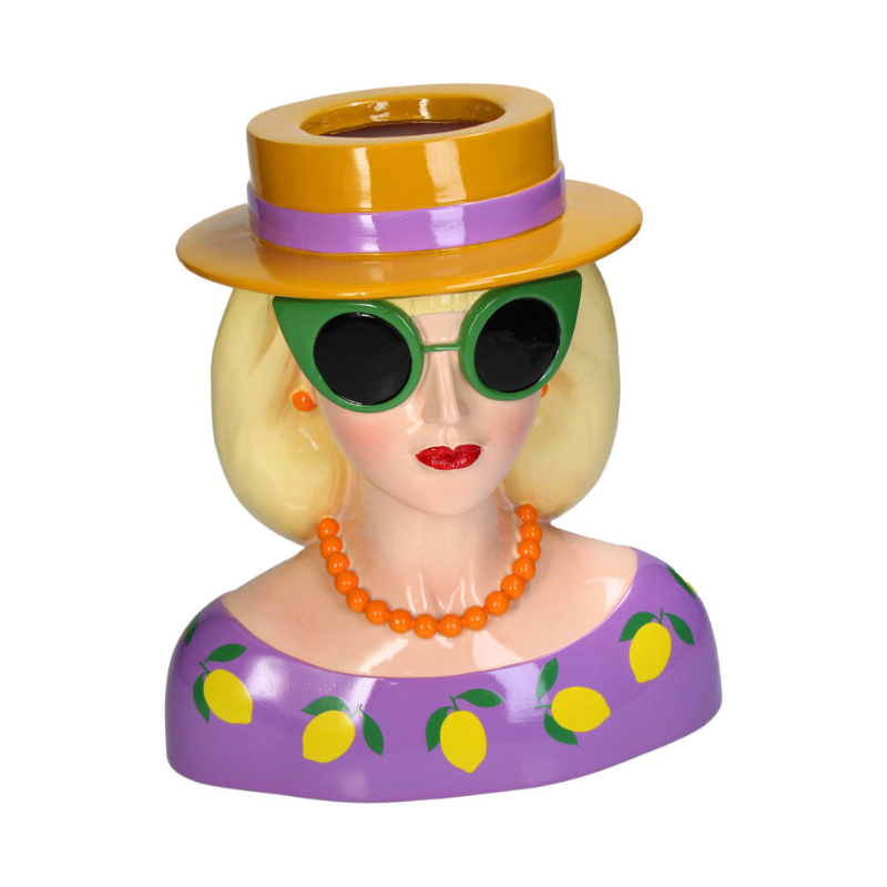 Vaas Lady Orange Hat Green Glasses - Kersten