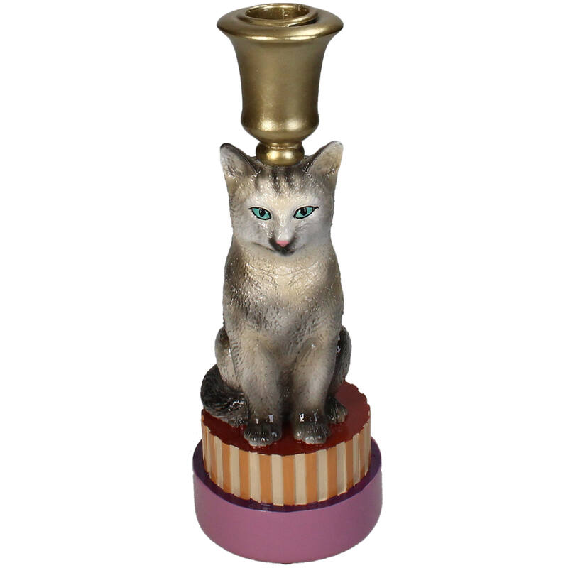 Kandelaar Kat Grijs – Kersten