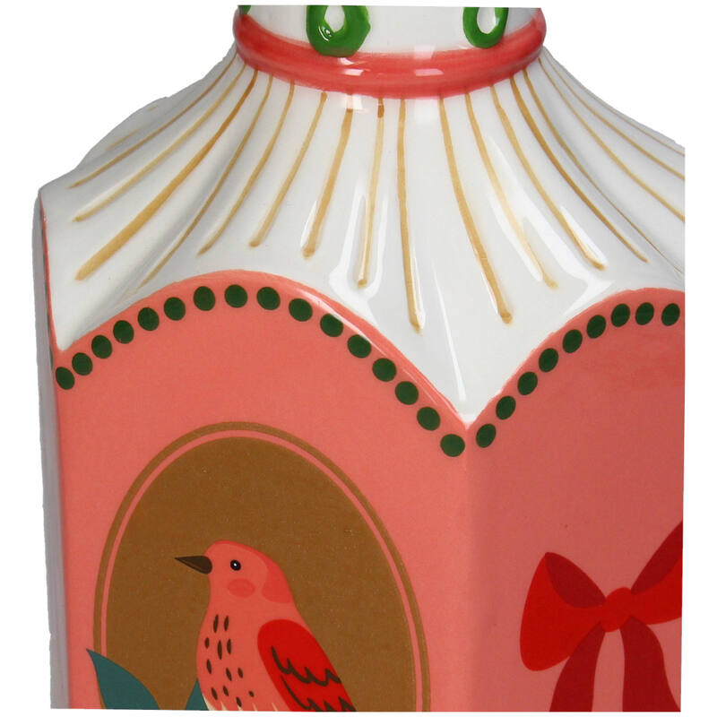 Vaas Vogels Roze-Wit
