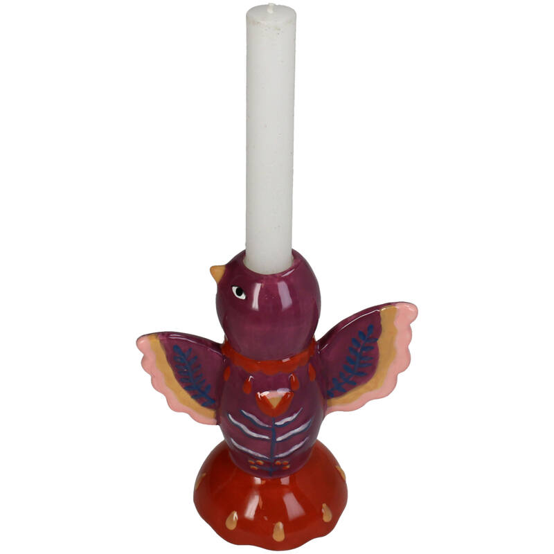 Candle Holder Bird Purple - Kersten