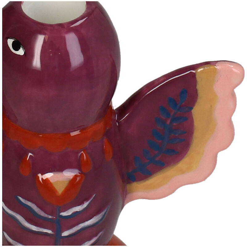 Candle Holder Bird Purple - Kersten
