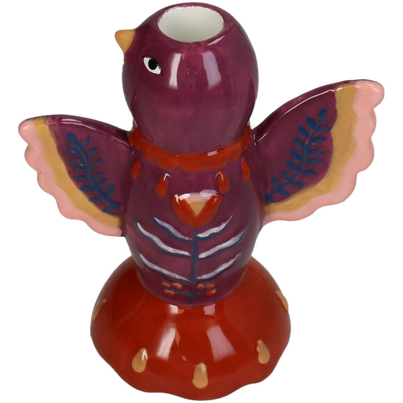 Candle Holder Bird Purple - Kersten