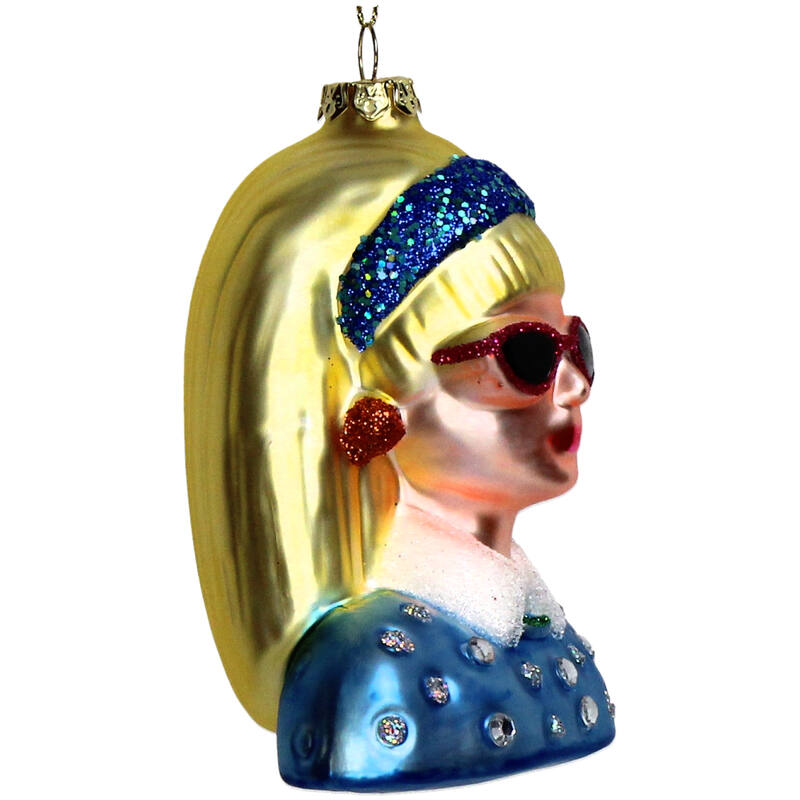 Kerst Ornament Lady Fashion Roze Bril – Kersten
