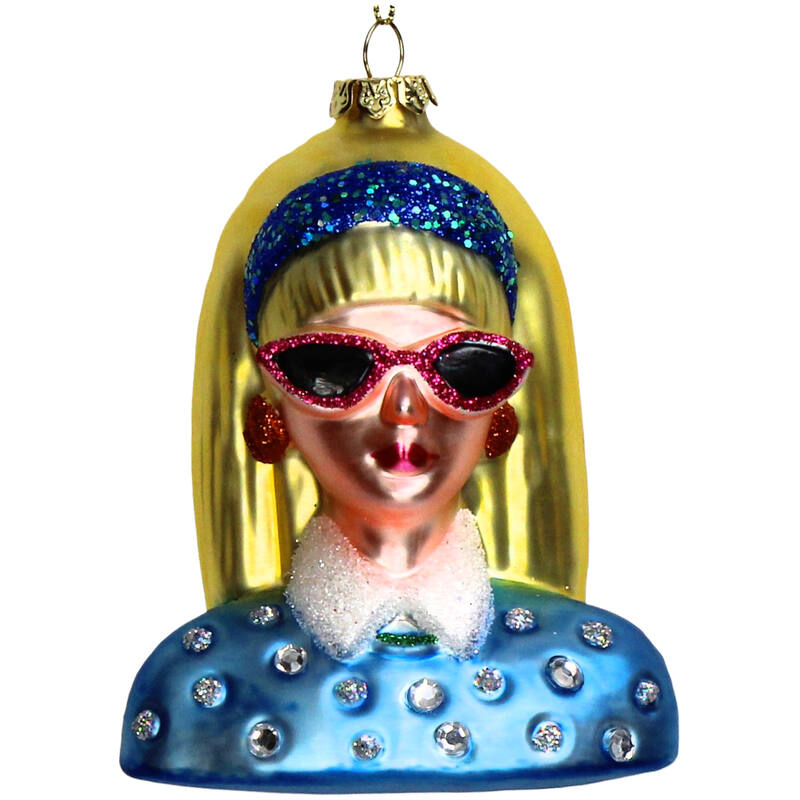 Kerst Ornament Lady Fashion Roze Bril – Kersten