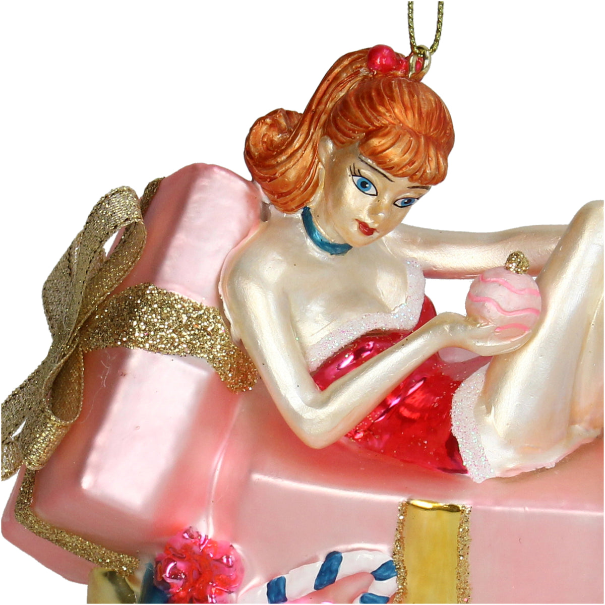 Kerst Ornament Dame met Cadeaus - Kersten
