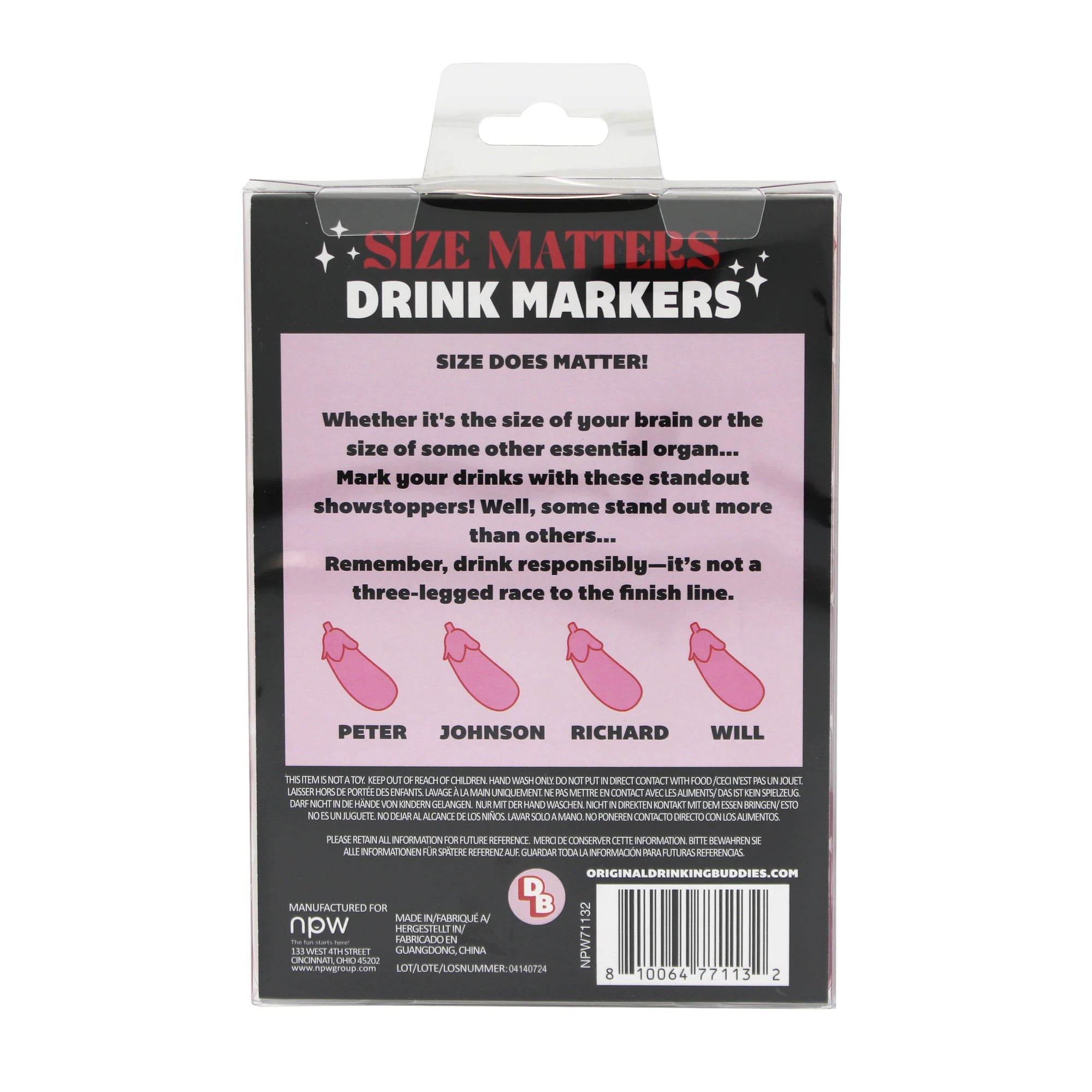 Glasdecoratie Size Matters Drinking Buddies - NPW