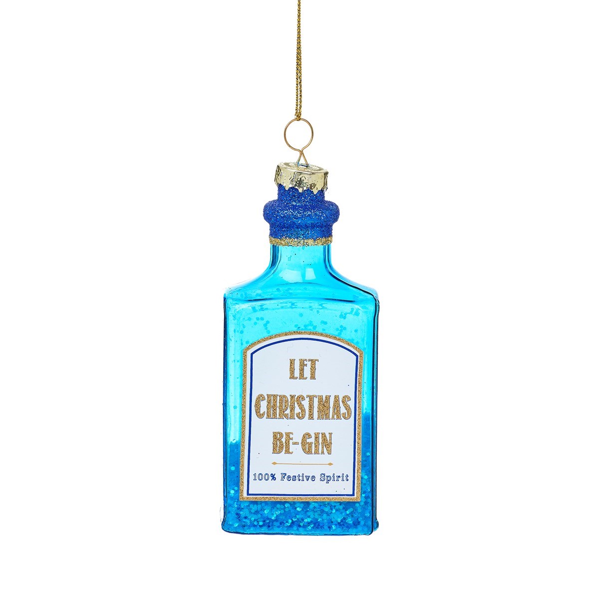 Christmas Ornament Blue Gin - Sass &amp; Belle