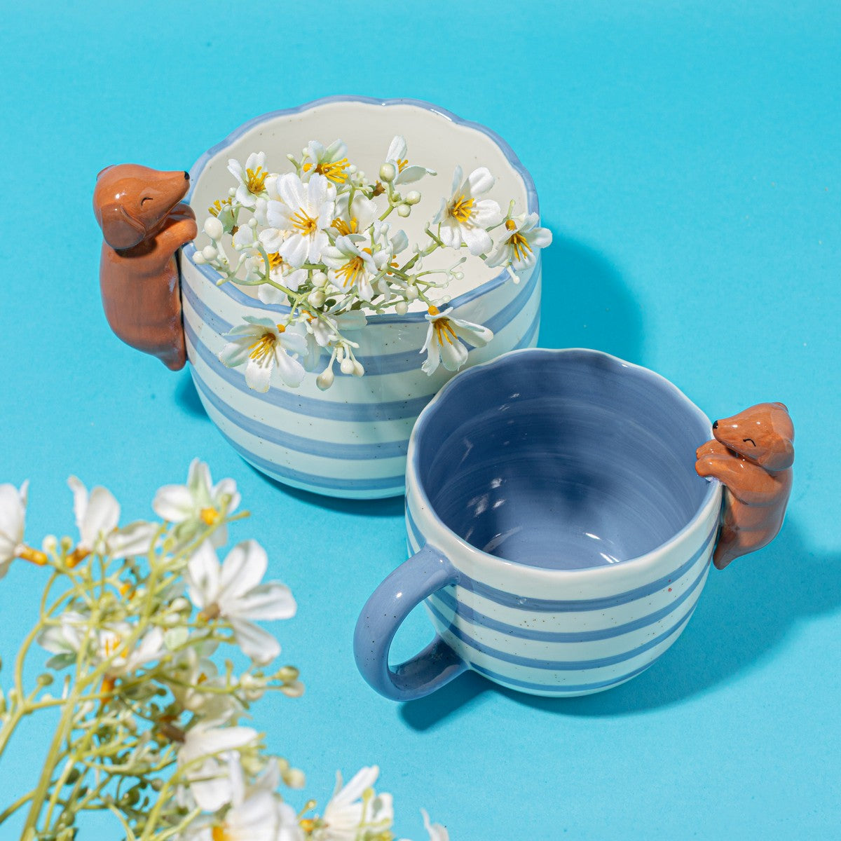 Plant Pot Peeking Dachshund - Sass &amp; Belle