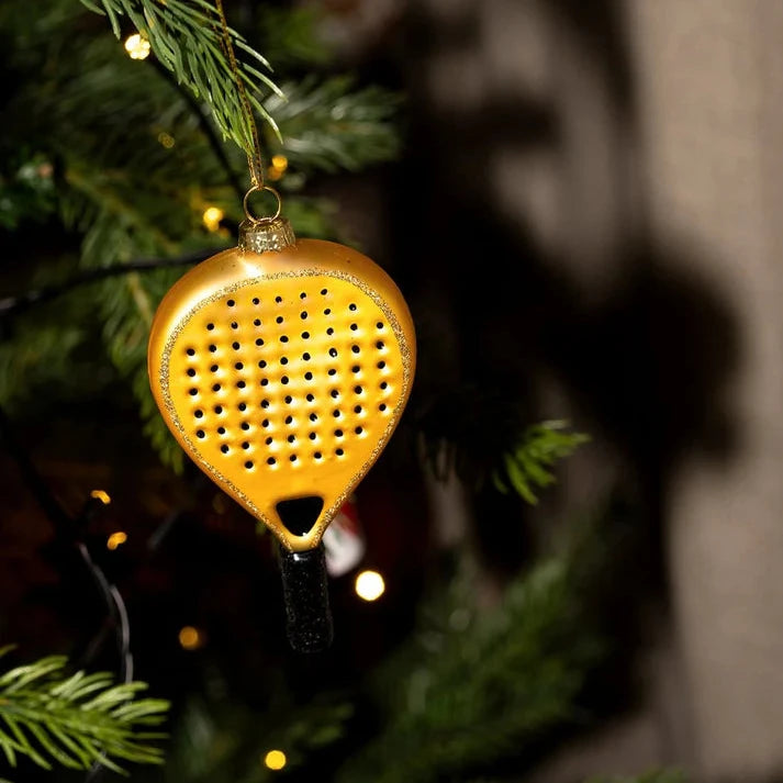 Christmas Ornament Padel Racket Gold - Yup In De Boom