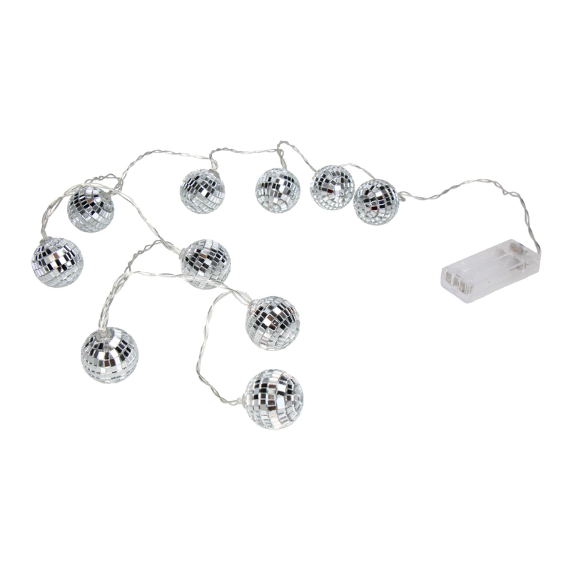 Garland disco ball silver 180cm